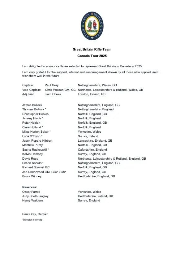Canada 2025 Team Announcement