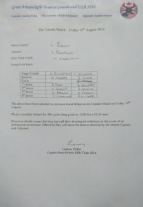 Canada Match team